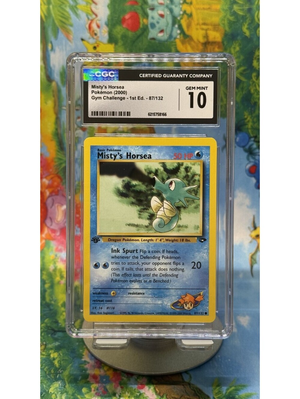 Misty’s Horsea Gym Challenge 87/132 2000 1st Ed. CGC 10